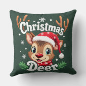 キュートクリスマスディアーイラストレーション クッション (裏面)