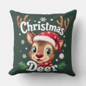 キュートクリスマスディアーイラストレーション クッション (正面)