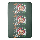 キュートクリスマスディアーイラストレーション バスマット (正面縦)