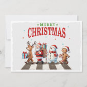 キュートクリスマストインデアサンタ雪だるま シーズンカード (正面)