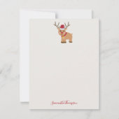 キュートクリスマストインデナー名前をカスタムする ノートカード (正面)