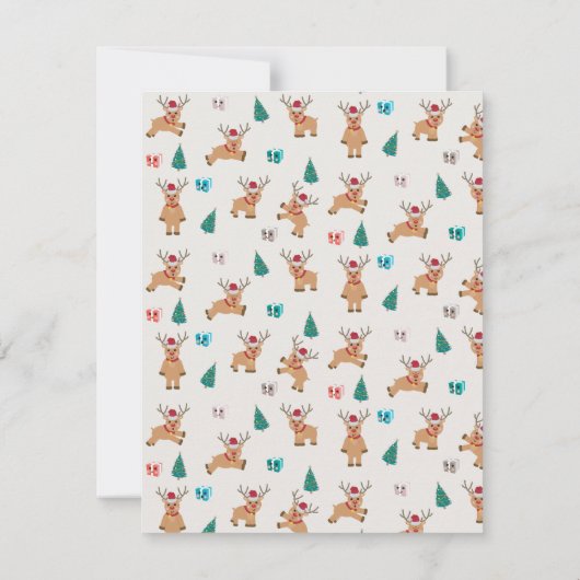 キュートクリスマストインデナー名前をカスタムする ノートカード (裏面)