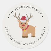 キュートクリスマストインデナー差出人住所 ラウンドシール (正面)