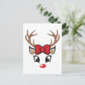 キュートクリスマストインデナー顔 ポストカード (スタンド正面)