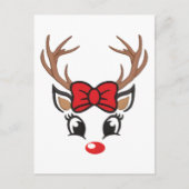 キュートクリスマストインデナー顔 ポストカード (正面)