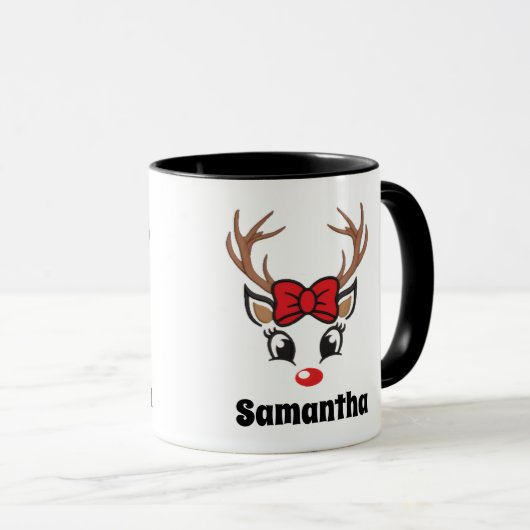 キュートクリスマストインデナー顔 マグカップ (正面右)