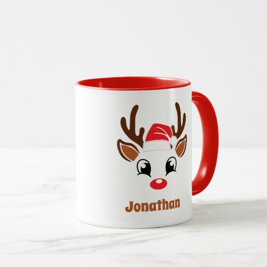 キュートクリスマストインデナー顔 マグカップ (正面右)