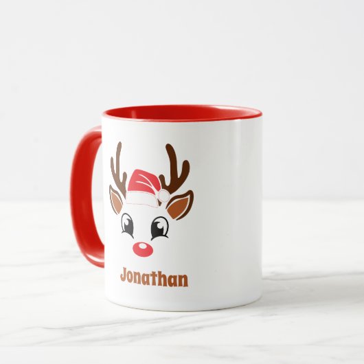 キュートクリスマストインデナー顔 マグカップ (正面左)