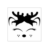 キュートクリスマストインデナー顔 ラバースタンプ (インプリント)