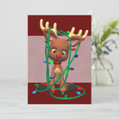 キュートクリスマストナイダーホリデー招待状 招待状 (スタンド正面)