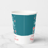 キュートクリスマストナカイティール（緑がかった色）レッドカスタム 紙コップ (右)