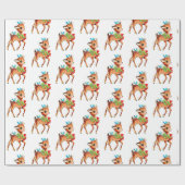 キュートクリスマストナカイヴィンテージレトロスウィート ラッピングペーパー (フラット)