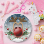 キュートクリスマストナディアクリスマスホリデースノーフレーク ペーパープレート (パーティー)