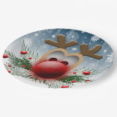 キュートクリスマストナディアクリスマスホリデースノーフレーク ペーパープレート (アングル)