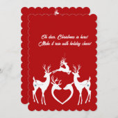 キュートクリスマストナディアホワイトサンタヘルパレッドおもしろい シーズンカード (正面/裏面)