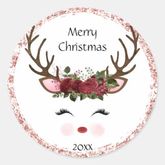 キュートクリスマストナディアレッドフローラ ラウンドシール