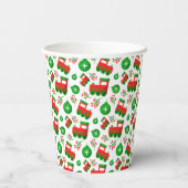 キュートクリスマストラクターベリーオーナメントパターン 紙コップ (裏面)