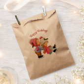 キュートクリスマストートススケート紙バッグ フェイバーバッグ (クリップ留めされた状態)