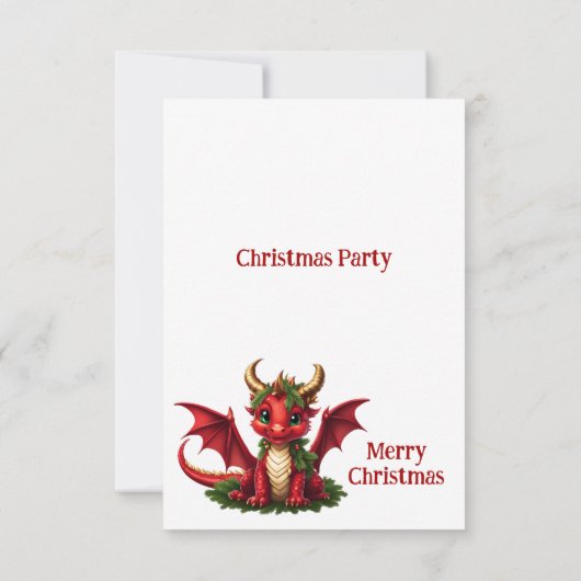 キュートクリスマスドラゴンパーティの招待状 招待状 (裏面)