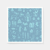 キュートクリスマスドードルスケッチイラストレーション | スタンダードカクテルナプキン (正面)