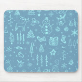 キュートクリスマスドードルスケッチイラストレーション | マウスパッド (正面)