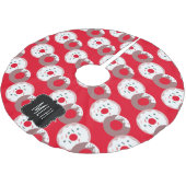 キュートクリスマスドーナツ振りかける家族イニシャル ブラッシュドポリエステルツリースカート (アングル)