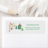 キュートクリスマスハウス差出人住所ラベル ラベル (インサイチュ)