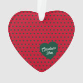 キュートクリスマスハートシンプルモノグラム オーナメント (裏面)
