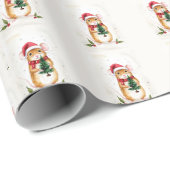 キュートクリスマスバニーラビットラグジュアリーホリデーギフト ラッピングペーパー (ロールコーナー)