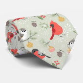 キュートクリスマスバードパターンホリデーデザイン ネクタイ (ロール)