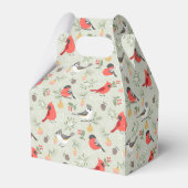 キュートクリスマスバードパターンホリデーデザイン フェイバーボックス (裏面サイド)