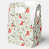 キュートクリスマスバードパターンホリデーデザイン フェイバーボックス (オープン)
