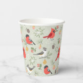 キュートクリスマスバードパターンホリデーデザイン 紙コップ (裏面)