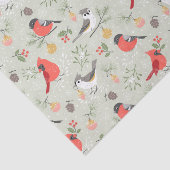 キュートクリスマスバードパターンホリデーデザイン 薄葉紙 (詳細)