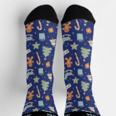 キュートクリスマスパターンクリスマスハッピーホリデー ソックス (上部)