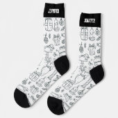 キュートクリスマスパターンクリスマスホリデードードル ソックス (左)