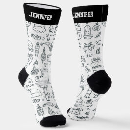 キュートクリスマスパターンクリスマスホリデードードル ソックス