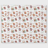 キュートクリスマスパピズラッピング紙 ラッピングペーパー (フラット)