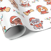 キュートクリスマスパピズラッピング紙 ラッピングペーパー (ロールコーナー)