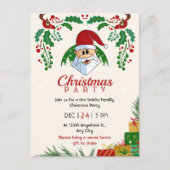 キュートクリスマスパーティーサンタフェスティバルエレガントフローラ ポストカード (正面)