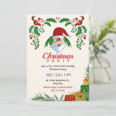 キュートクリスマスパーティーサンタフェスティバルエレガントフローラ 招待状 (スタンド正面)