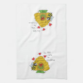 キュートクリスマスビーおもしろいホリデーマンガ キッチンタオル (縦)