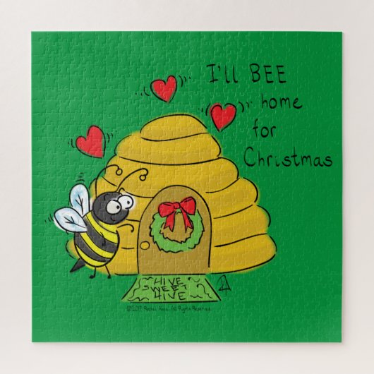 キュートクリスマスビーおもしろいホリデーマンガ ジグソーパズル (縦)