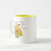 キュートクリスマスビーおもしろいホリデーマンガ ツートーンマグカップ (正面左)