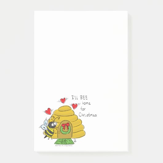 キュートクリスマスビーおもしろいホリデーマンガ ポストイット (正面)