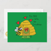 キュートクリスマスビーおもしろいホリデーマンガ ポストカード (正面/裏面)