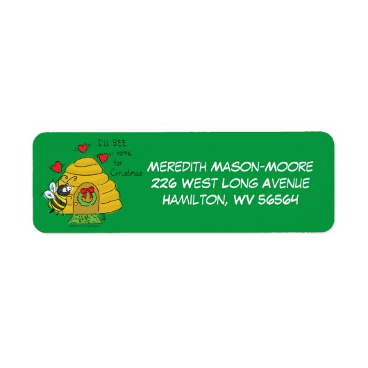 キュートクリスマスビーおもしろいホリデーマンガ ラベル (正面)