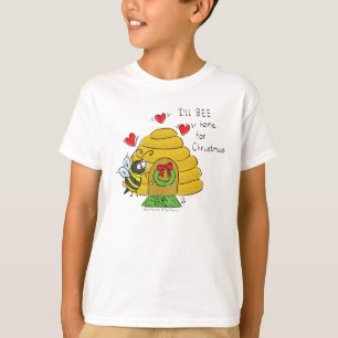 キュートクリスマスビーおもしろいホリデーマンガ Tシャツ
