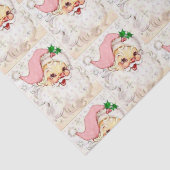 キュートクリスマスピンクレトロヴィンテージサンタ 薄葉紙 (詳細)