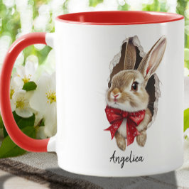 キュートクリスマスピーキングラビットカスタム マグカップ